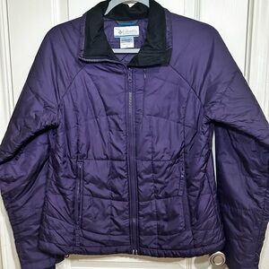 Columbia Purple Puffer Jacket with Quilted Design